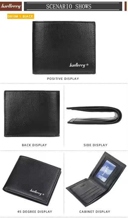 Baellerry Slim PU Leather Wallet for Men – RFID Protected Cartera Hombre