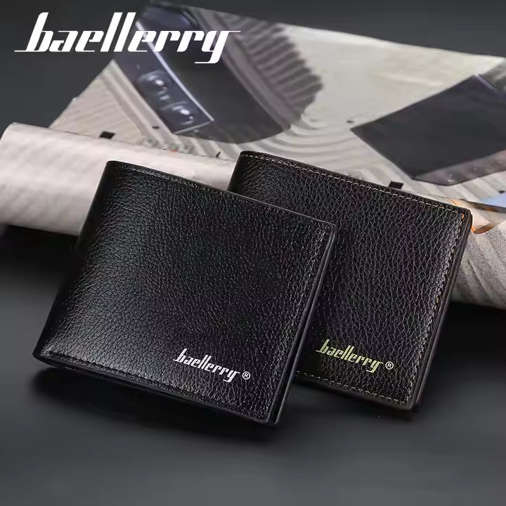 Baellerry Slim PU Leather Wallet for Men – RFID Protected Cartera Hombre