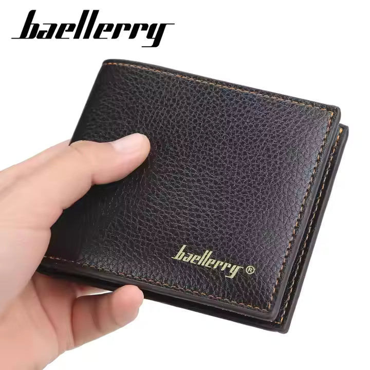 Baellerry Slim PU Leather Wallet for Men – RFID Protected Cartera Hombre