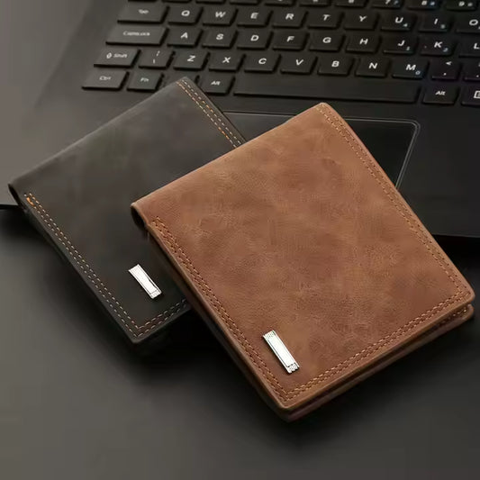 X-World Slim Bi-Fold PU Leather Wallet for Men – Minimalist Short Purse with Large Capacity for Cards, Cash & ID