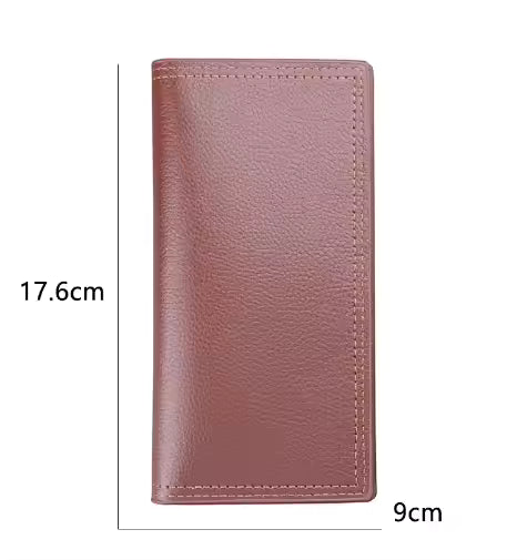 Slim Retro PU Leather Wallet for Men – Long Credit Card Holder with Zipper & Coin Pocket